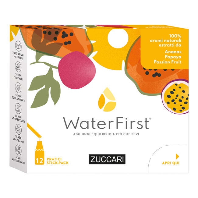 Ananas, papaya, passion fruit - Water first ananas-papaya-passion fruit 12 stick pack