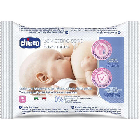 Chicco - Salviette detergenti per il seno 16 pezzi