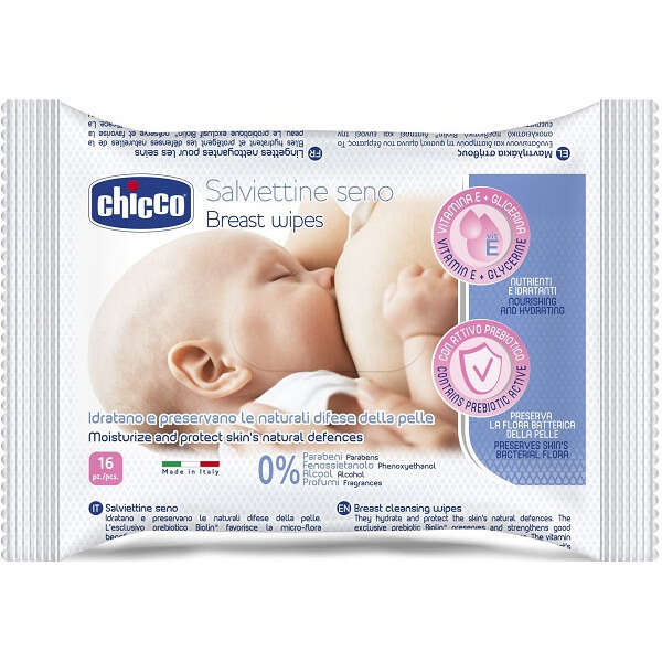 Chicco - Salviette detergenti per il seno 16 pezzi