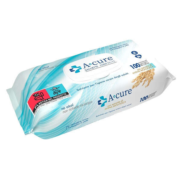 A+cure salviette detergenti - A+cure igiene corpo salviette imbevute 100 pezzi