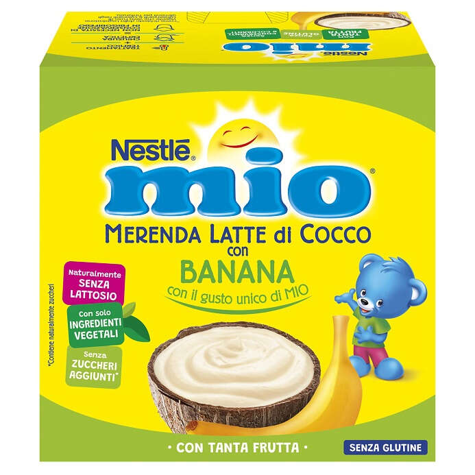 Nestlé mio - Mio merenda latte cocco con banana 4 pezzi