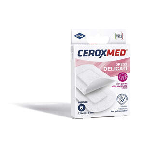 Ceroxmed - Dress delicati  con garza alto spessore per pelli sensibili 7,5x5cm 6 pezzi