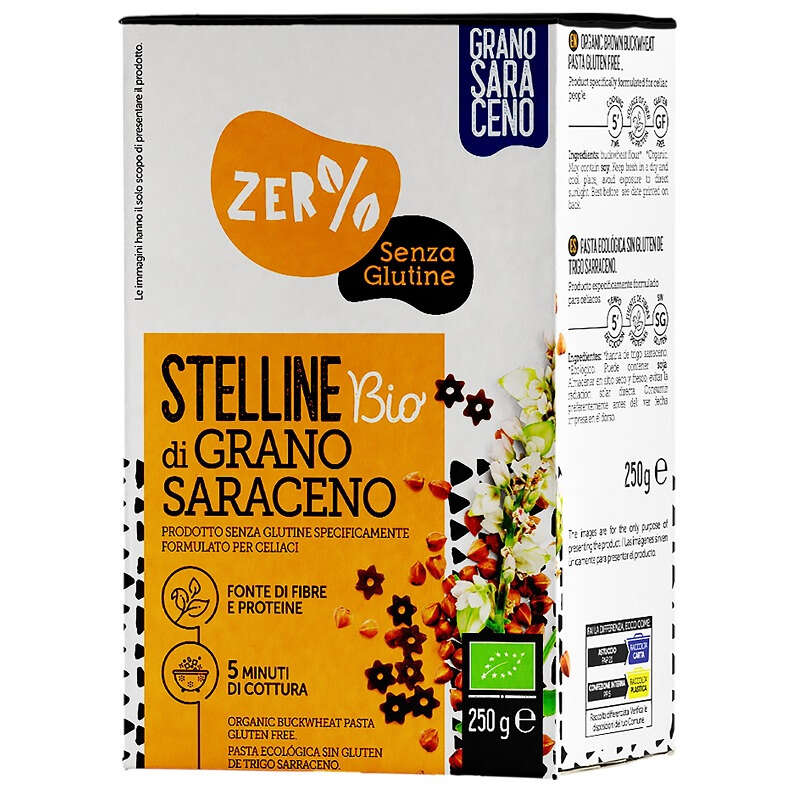 Zer% glutine - Zero% glutine stelline grano saraceno integrale senza glutine bio 250 g