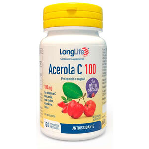 Longlife - Acerola c100 frutti di bosco 120 compresse masticabili
