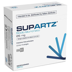 Mdm - Siringa preriempita intra-articolare supartz acido ialuronico 25 mg 2,5 ml 5 pezzi