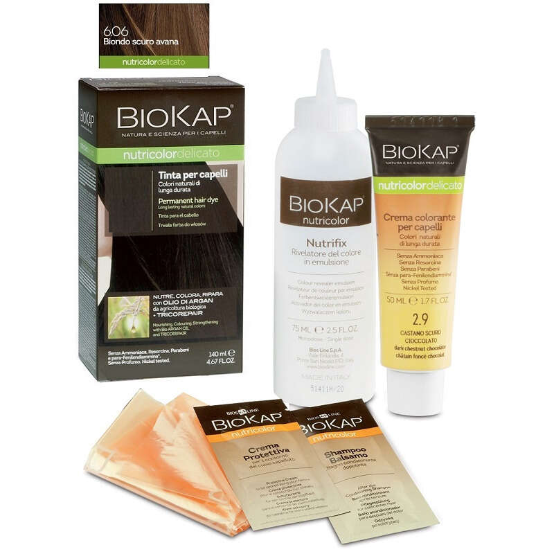 Biokap - Nutricolor delicato 6,06 biondo scuro avana tinta tubo + flacone