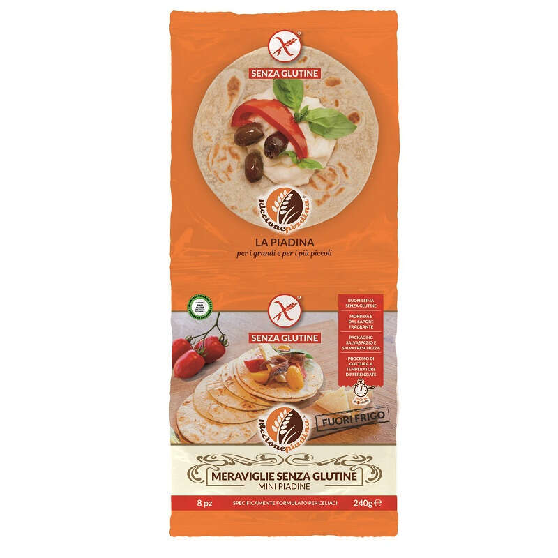 Mini piadine - Meraviglie senza glutine  fuori frigo 8 pezzi da 30 g
