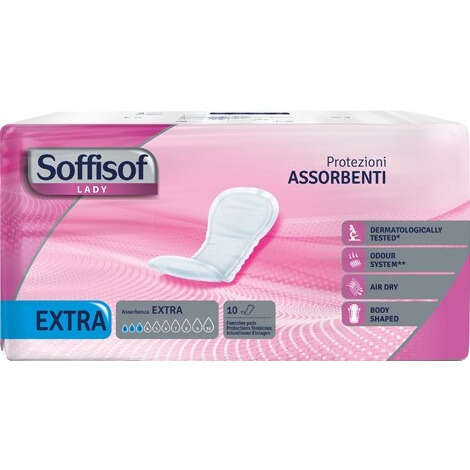 Soffisof protezioni femminili per piccole perdite air dry extra - Pannolone per incontinenza sagomato soffisof lady extra 10 pezzi