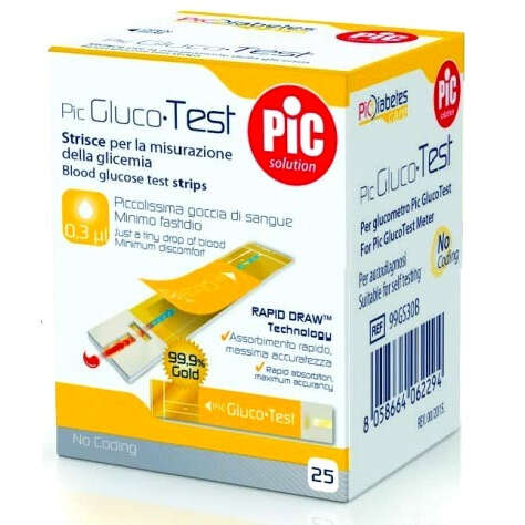 Pic - Strisce misurazione glicemia  glucotest 25 pezzi