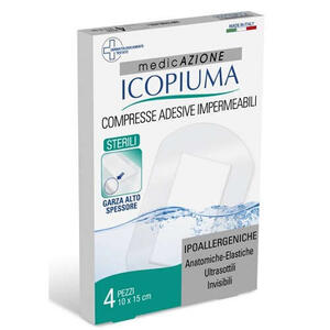 Icopiuma - Garza compressa medicata postoperatoria 10x15 cm 4 pezzi