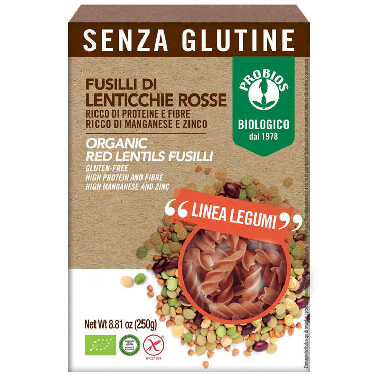 Probios - Specialita' 100% legumi fusilli lenticchie rosse 250 g