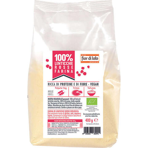 Fior di loto - Farina di lenticchie rosse bio 400 g