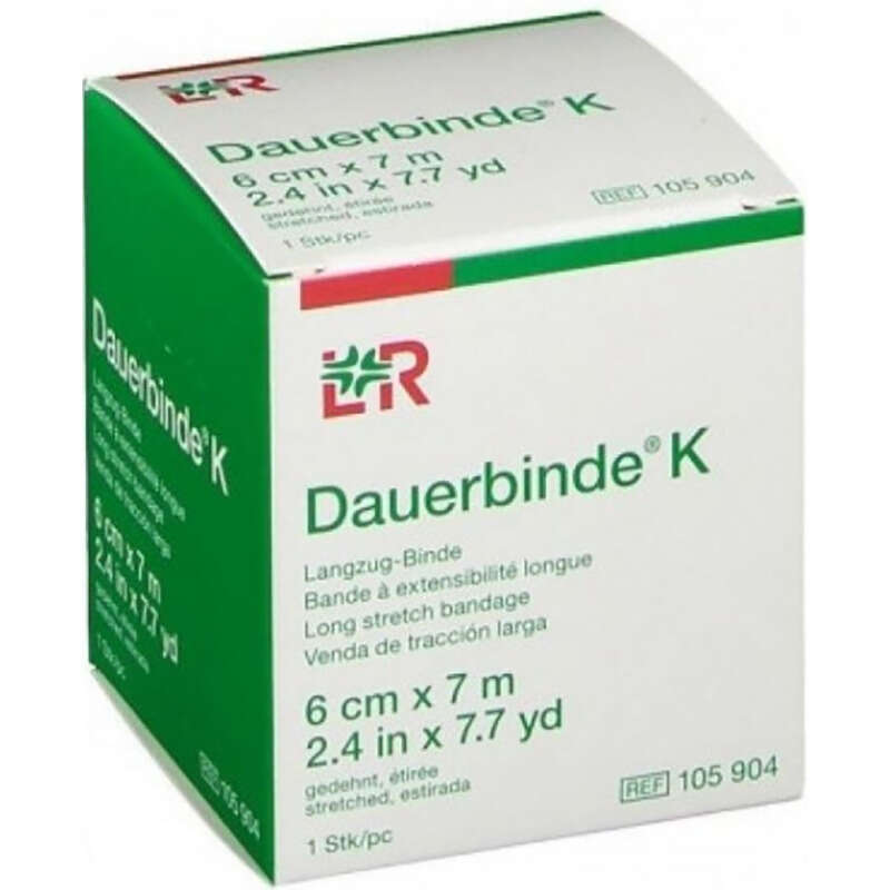 Dauerbinde - Benda elastica  f alta estensibilita' compressione forte 6x700cm 1 pezzo