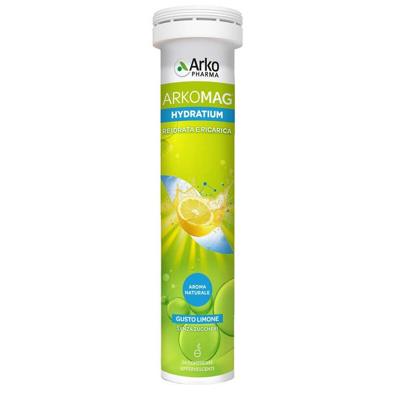 Arkofarm - Arkomag hydratium reidrata e ricarica limone 24 compresse effervescenti senza zuccheri con edulcorante