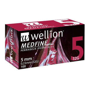 Medfine plus - Ago per penna da insulina wellion  5 32 gauge lunghezza 5 mm 100 pezzi