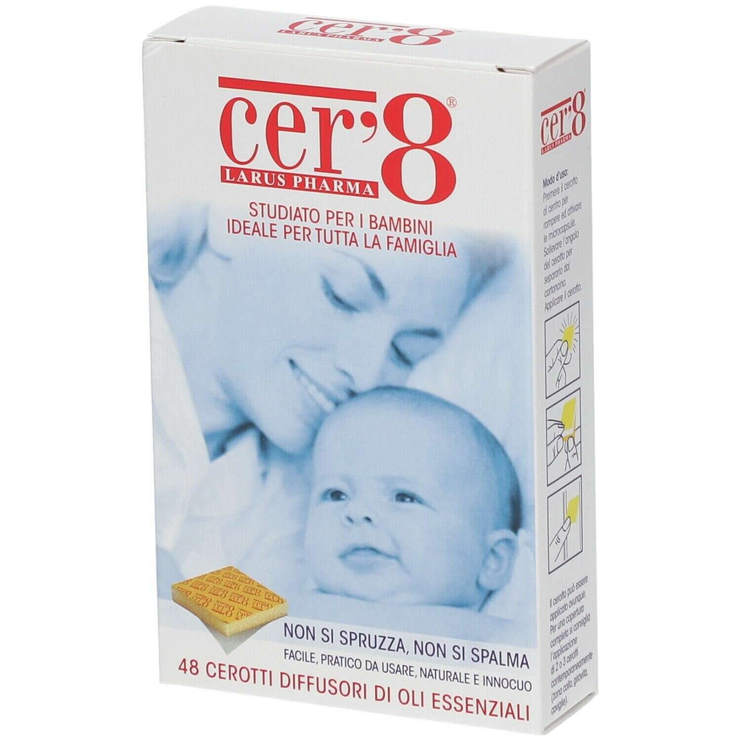 Cer'8 - Cuscinetti adesivi anti zanzare scatola da 48 cuscinetti