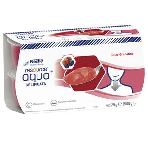 Nestle' - Resource aqua+ gelificata gusto granatina 4 vasetti x 125 g