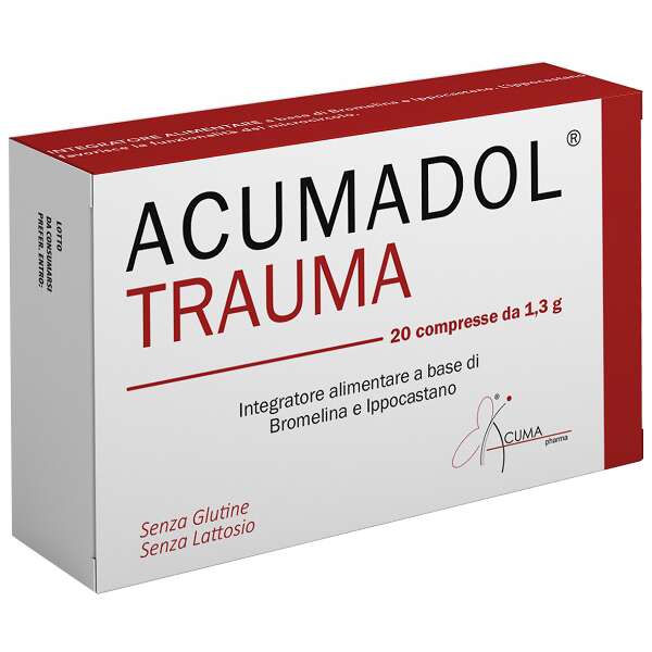 Acumadol trauma - 20 compresse da 1.3 g senza glutine senza lattosio