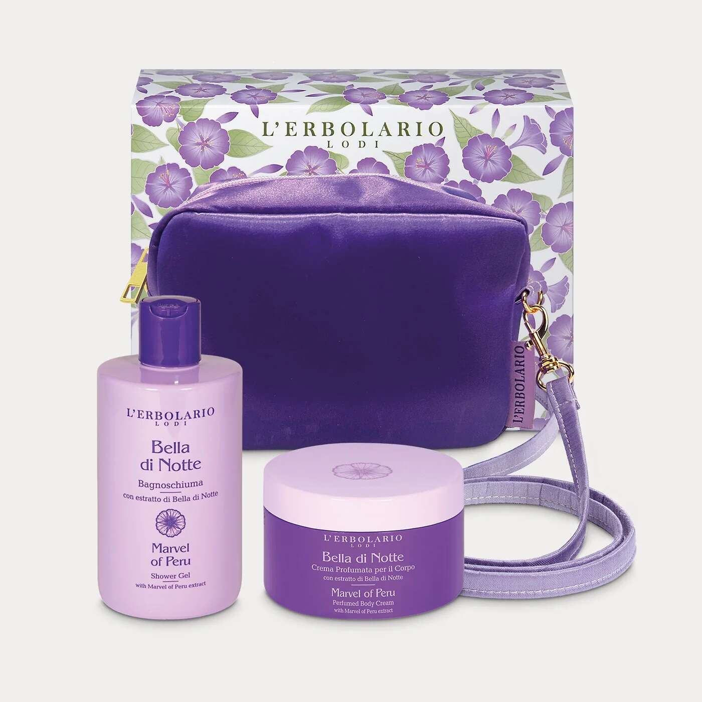 L'erbolario - BELLA DI NOTTE BEAUTY BAG   1 BAGNOSCHIUMA 300 ML + 1 CREMA PROFUMATA CORPO 250 ML