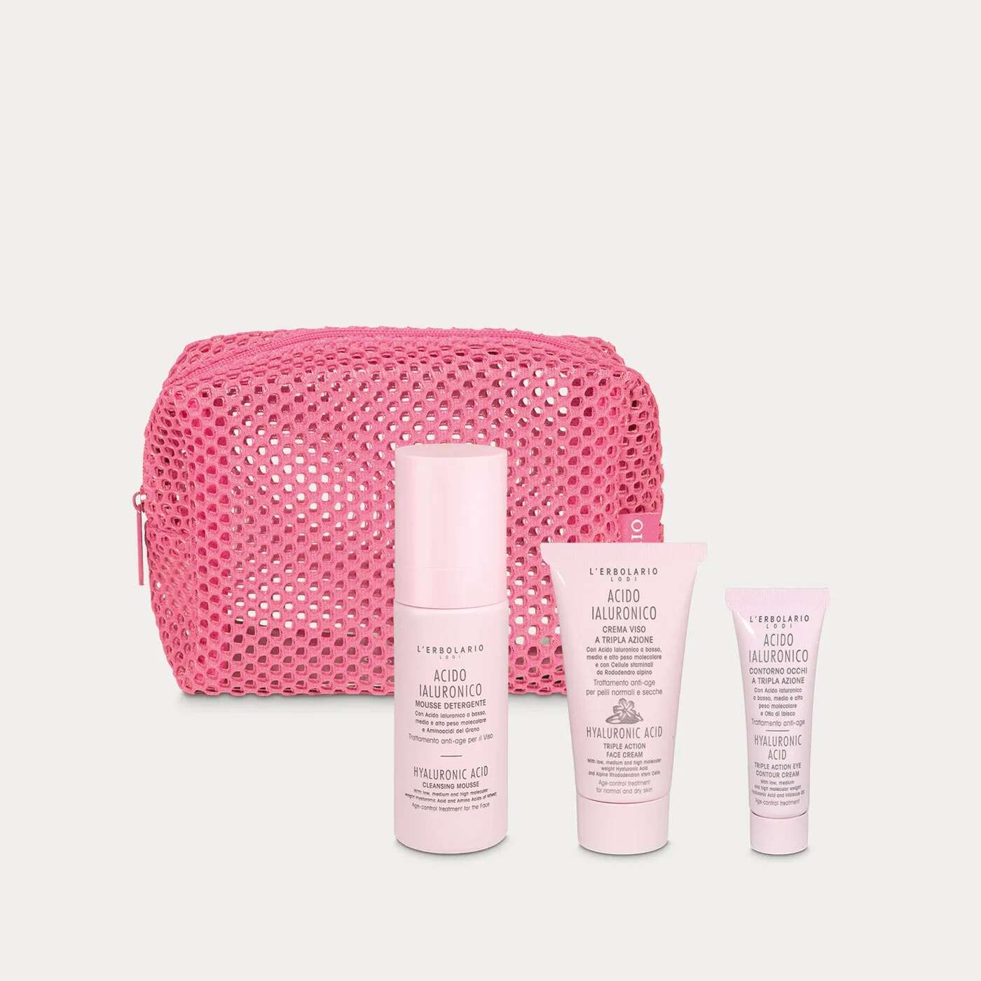 L'erbolario - BEAUTY EXPRESS ROUTINE VISO 1 ACIDO IALURONICO MOUSSE DETERGENTE 50 ML + 1 ACIDO IALURONICO CREMA VISO A TRIPLA AZIONE 25 ML + ACIDO IALURONICO CONTORNO OCCHI TRIPLA AZIONE 10 ML