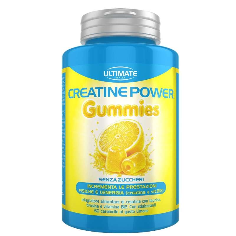 Ultimate - Creatine power limone 60 caramelle gommose senza zuccheri e glutine