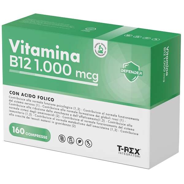 T-rex integratori - Vitamina b12 1000mcg 160 compresse da 100 mg