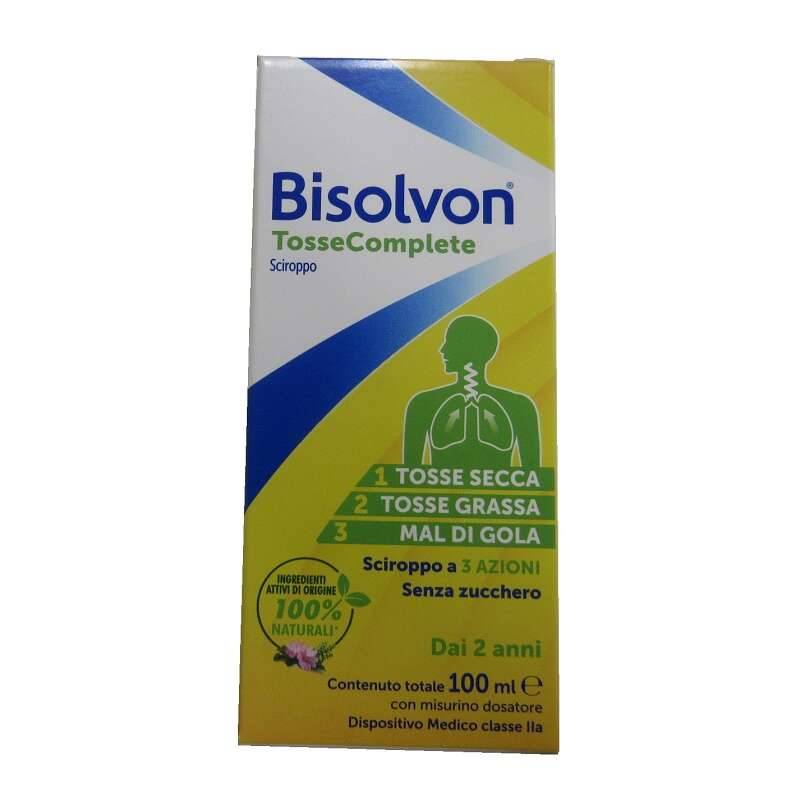 Bisolvon - Tosse complete sciroppo 100 ml senza zucchero senza glutine senza lattosio