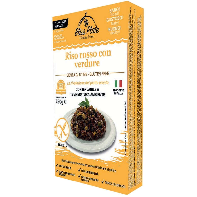 Bliss plateriso rossocon verdure - Bliss plate riso rosso con verdure 220 g