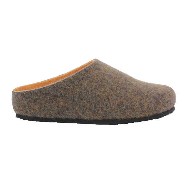 Bionatura - 11 wool uomo imbottito in pelle scamosciata feltro double blu/giallo ciabatta uomo 44