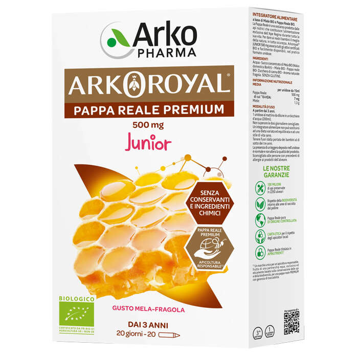 Arkofarm - Arkoroyal junior pappa reale 500mg bio 20 fialoidi promo
