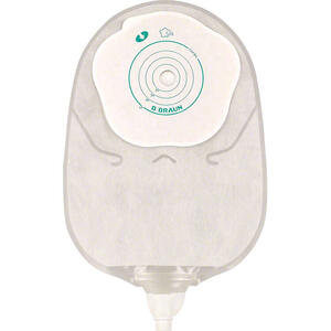 Flexima - Sacca urostomia mono pezzo con protettore cutaneo e adesivo microporoso con rubineto e valvola antireflusso silk misura 12/55mm 30 pezzi  uro