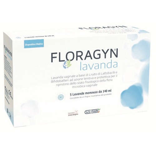 Floragyn - Lavanda vaginale a base di lattobacilli lisati  lavanda 140ml 5flaconi