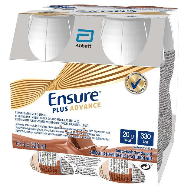 Ensure - Plus advance cioccolato 4 bottiglie da 220 ml