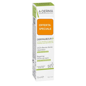 A-derma - Dermalibour + cica balsamo labbra 15 ml