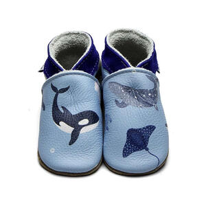 Babbucce sea print - Suola in pelle medium