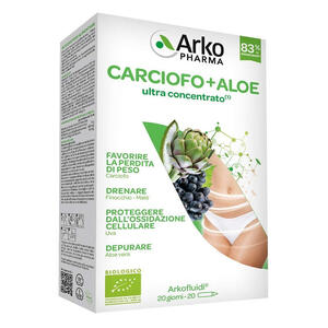 Arkopharma carciofo + aloe ultra concentrato - Arkofluidi carciofo+aloe vera 20 flaconcini 200 g