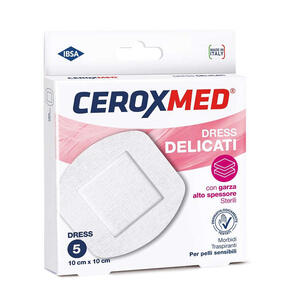 Ceroxmed - Dress delicati  con garza alto spessore per pelli sensibili 10x10cm 5 pezzi