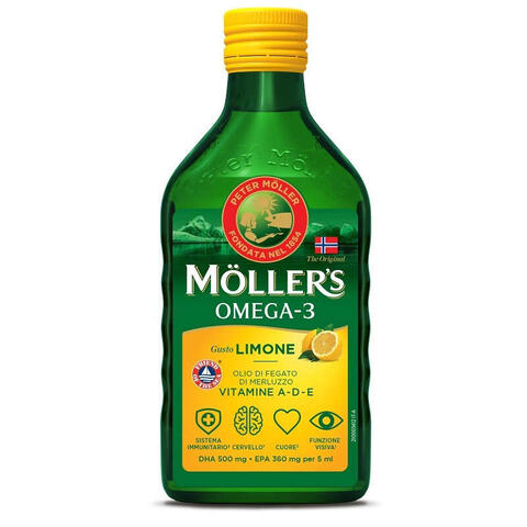 Moller's omega 3 olio di fegato di merluzzo - Moller's omega 3 olio limone 250 ml