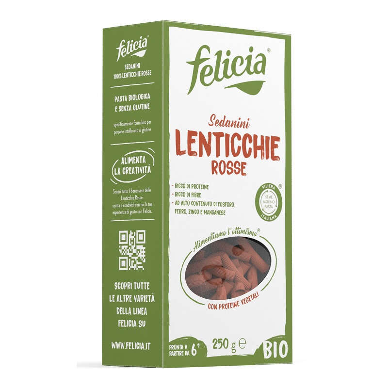 Felicia bio - Sedanini lenticchie rosse 250 g