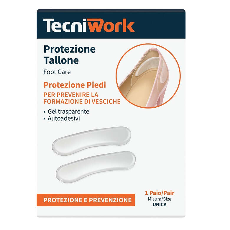 Tecniwork - Protezione invisibile tallone gel trasparente 1 paio
