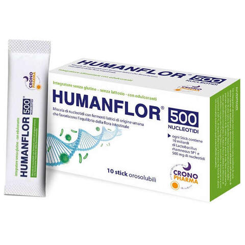 Humanflor 500 - Nucleotidi 10 stick orosolubili da 1,5 g