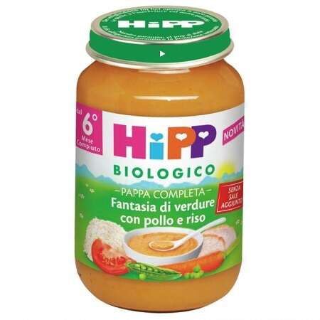 Hipp - Bio pappa pronta fantas verd pollo riso 190 g