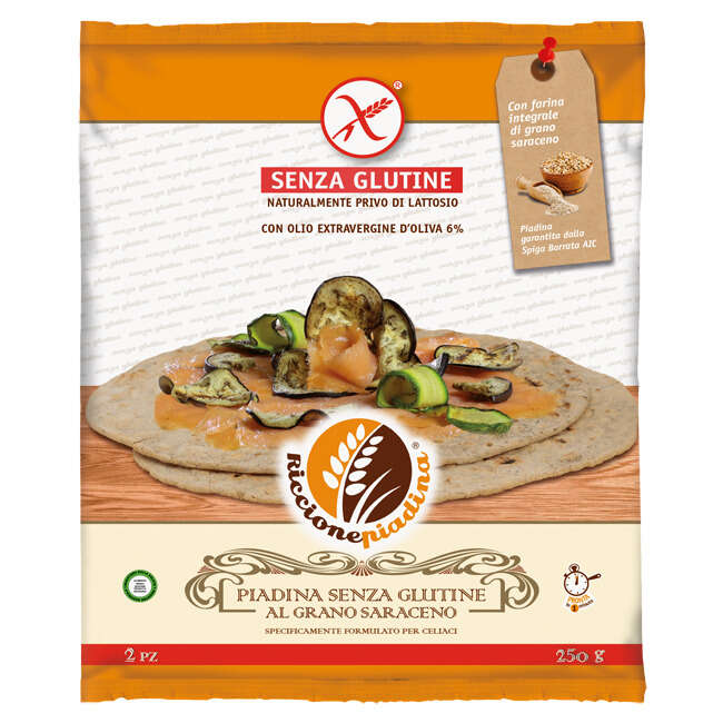 Riccione piadina - Senza glutine al grano saraceno 2 x 125 g fuori frigo