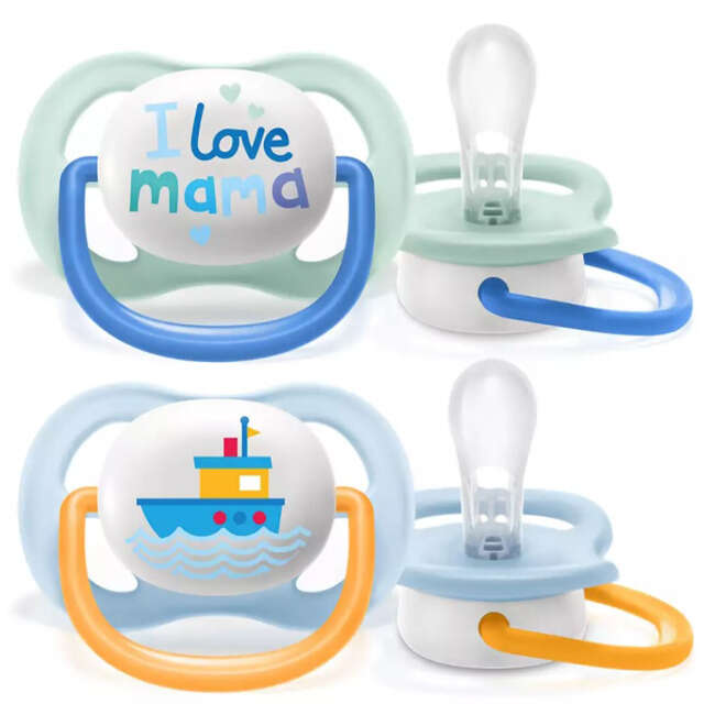 Avent - Ultra air succhietto mama/boat maschio 0-6 mesi 2 pezzi