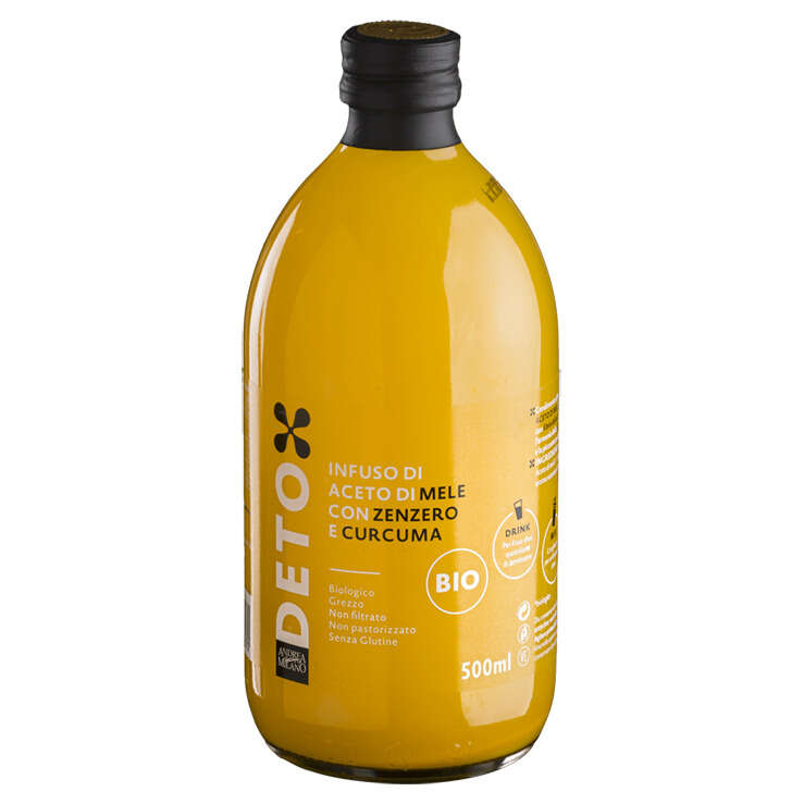 Acetificio andrea milano - Deto infuso di aceto di mele con zenzero e curcuma 500 ml