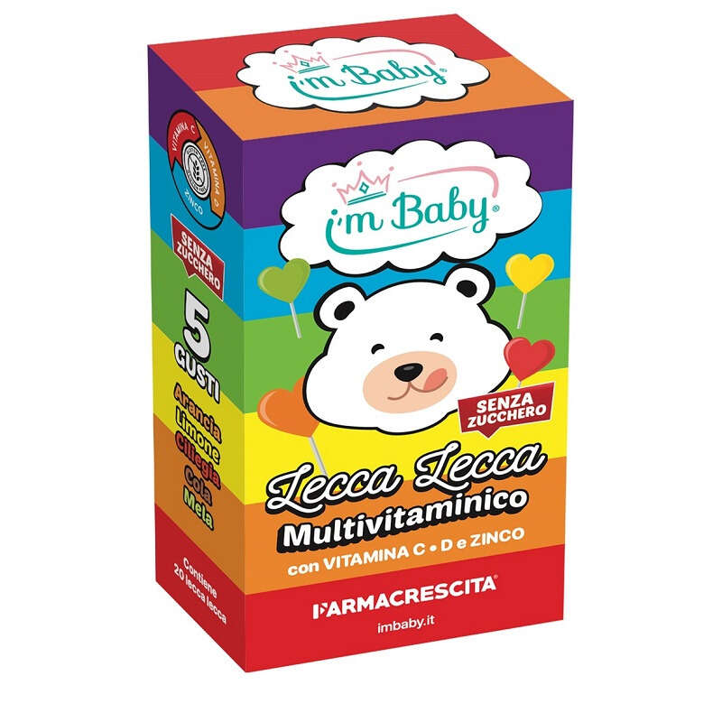 I'm baby - Lecca lecca multivitaminico + vitamina c d + zinco 20 pezzi