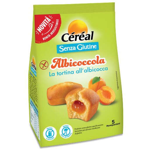 Cereal - Albicoccola tortina albicocca 5 pezzi da 35 g senza lattosio