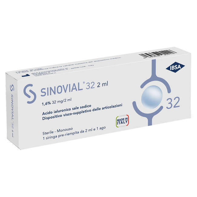 Sinovial - Siringa intra-articolare  32 acido ialuronico sale sodico 1,6% 32mg/2ml 2ml + ago 21 gauge
