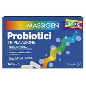 Massigen probiotici tripla azione - Massigen probiotici 10 capsule 2024 offerta speciale