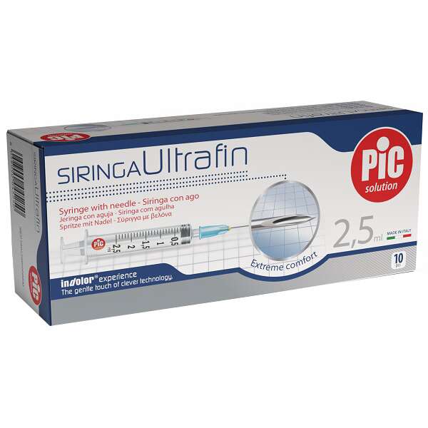 Pic - Siringa ultrafin 2,5 ml gauge 23 1/4 10 pezzi